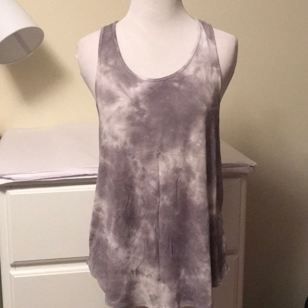 American Eagle gray and white tie dye tank, small